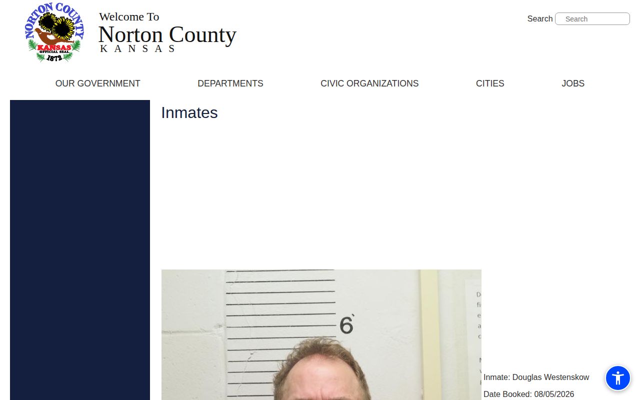 Official Norton County jail roster search and booking interface